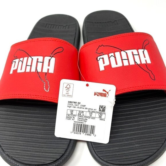 Cool Cat Jump Slides High Risk Red Black White Mens Size 11 - Picture 4 of 5